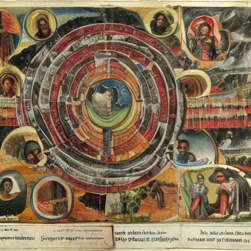 Prompt: diagram of dante's nine layers of the philippines