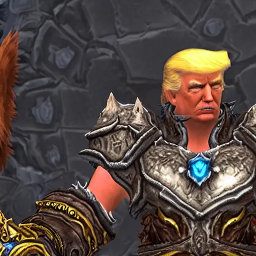 Image similar to donald trump in world of warcraft, the lich king