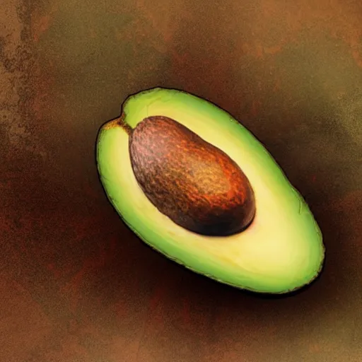 Image similar to a realistic avocado with jesus face on it, bizantine, hyperrealistic, extremely detailed, vivid, apocalyptic, volumetric illumination, 8 k, matte painting