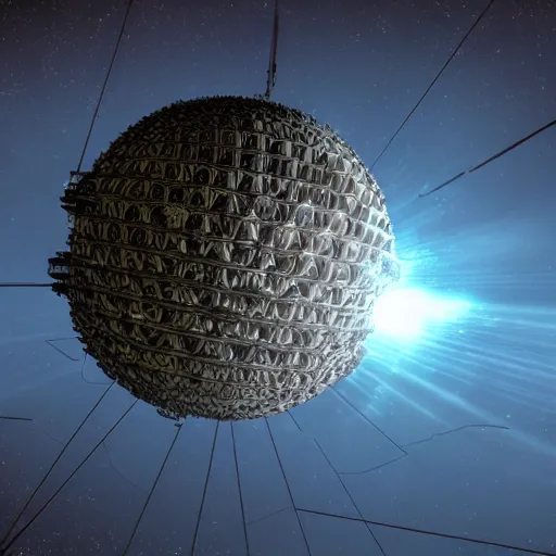 Prompt: a half constructed dyson sphere
