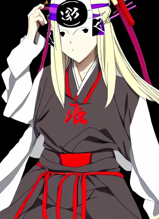 KREA - anime beautiful samurai girl with blindfold, anime, samurai