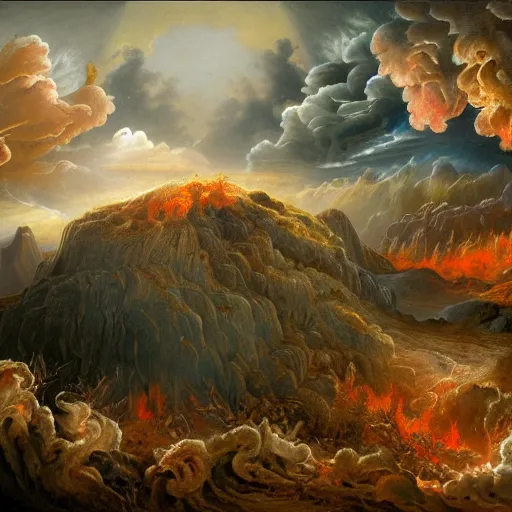 Prompt: Hell and Heaven landscape