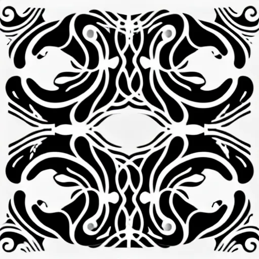 Image similar to black and white ocean wave luxury themed svg vector art panel for cnc plasma, laser, stencil, unique art nouveau deco hole through circuit design