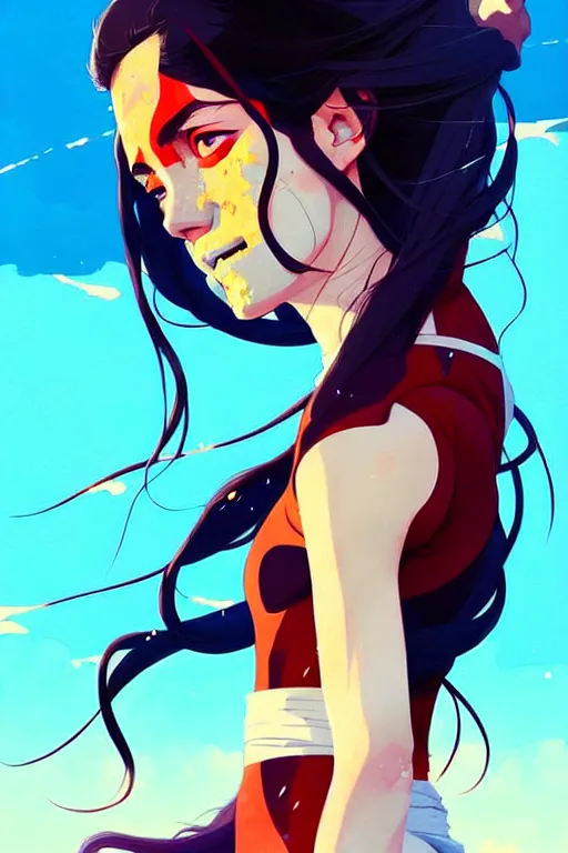 Image similar to a ultradetailed painting of katara by conrad roset, greg rutkowski and makoto shinkai trending on artstation