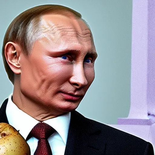 Image similar to vladimir putin but he is a potato