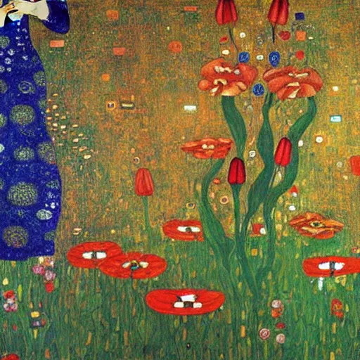 Prompt: a painting of a lilies buke by gustav klimt - n 4