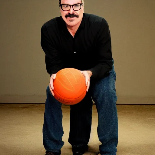 Prompt: vince gilligan delivering two balls