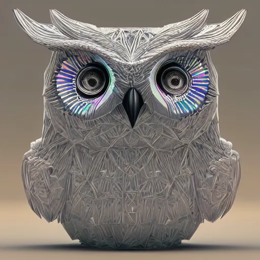 Image similar to symetrical grainy radiating stream cube owl rainbow baluster amarone, by henriette grindat and ilya kuvshinov and walt disney, rococo, rendered in cinema 4 d, # micro