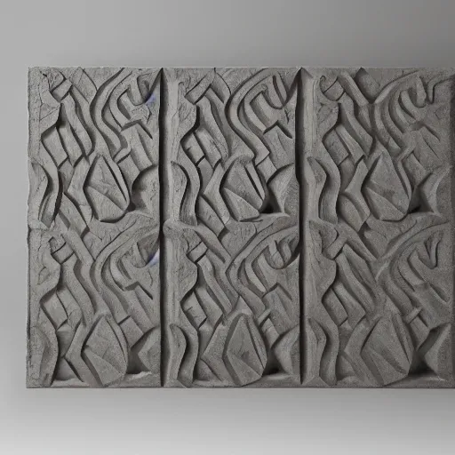 Prompt: carved soapstone relief paneling, serpentine maze