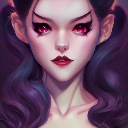 Image similar to a portrait of a gorgeous vampire, art by lois van baarle and loish and ross tran and rossdraws and sam yang and samdoesarts and artgerm, digital art, highly detailed, intricate, sharp focus, Trending on Artstation HQ, deviantart, unreal engine 5, 4K UHD image