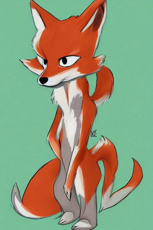 Image similar to an anthropomorphic fox, fursona!!!! trending on furaffinity, by kawacy