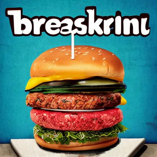 Prompt: the heartbreak burger advertisement