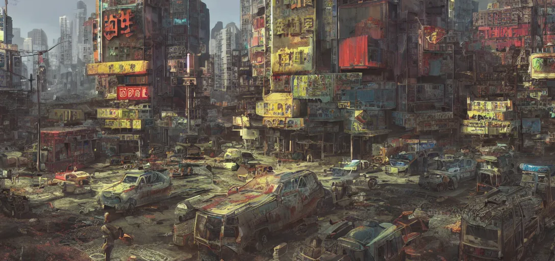 Fallout Hong Kong Concept Art, vibrant colors, 8k | Stable Diffusion ...