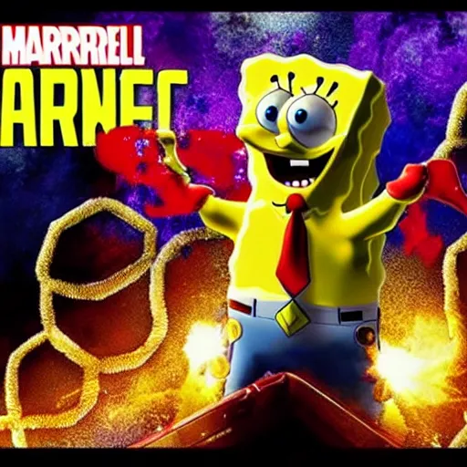 Prompt: A badass photo of spongebob walking in a marvel movie, hyper detailed, award winning photography, perfect faces