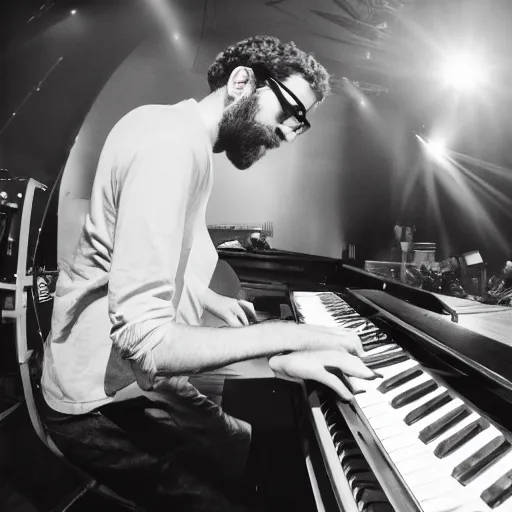 Image similar to Jack Stratton on keyboard, Minneapolis, 2018. Vulfpeck live.