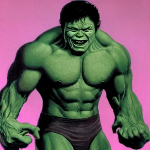 Image similar to Robert Fripp as the hulk