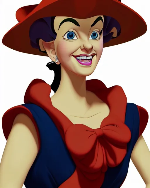 Prompt: pleasant adult woman character portrait, by don bluth, highly detailed, dynamic shadows, 4 k, splash art
