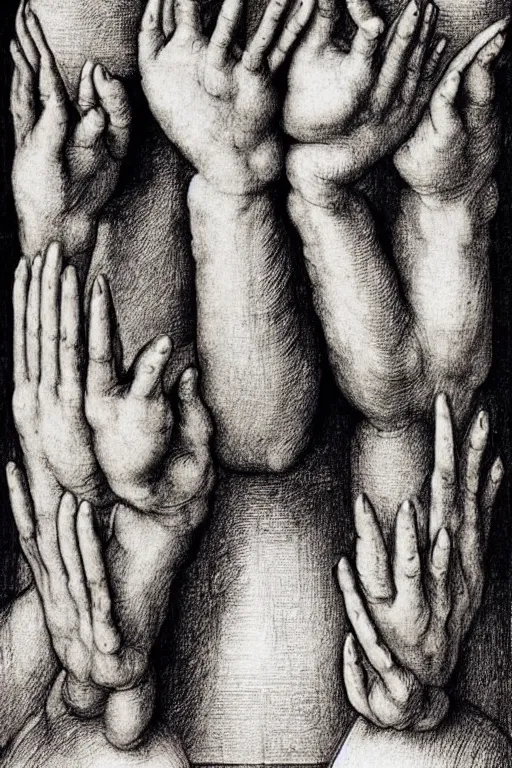 Image similar to praying hands, pencil-drawing by albrecht-durer