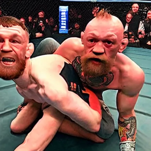 Prompt: gollum wrestling with conor mcgregor