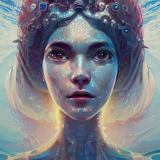 Image similar to alien water princess, detailed portrait, intricate complexity, by greg rutkowski, artgerm, ross tran, conrad roset, takato yomamoto, ilya kuvshinov. 4 k, beautiful, cinematic dramatic atmosphere, mcbess