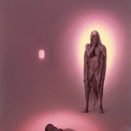 Prompt: Existential cosmic despair, screaming and crying, window into the hopeless soul, by Gerald Brom and Zdzisław Beksiński, trending on artstation, 8k, highly detailed