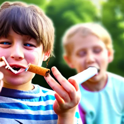 Image similar to children happy smoking by your mother