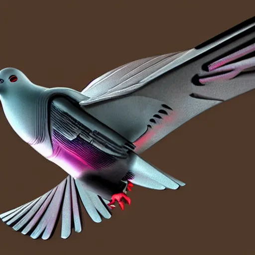 Prompt: bionic!!!!!! cyberpunk pigeon!!!!!!!!!!!!! usb flying!!!!!!! photo photography soft focus
