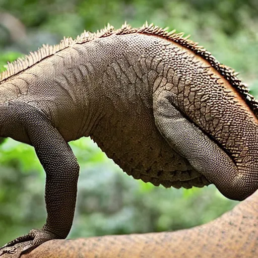 Image similar to a hybrid between a komodo-dragon and a pangolin, national geographic file-photo, photography
