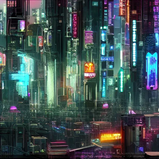 Image similar to Beautiful cyberpunk city