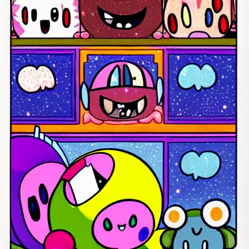 Image similar to kirby consuming the universe, kirby's dreamland as a horror movie