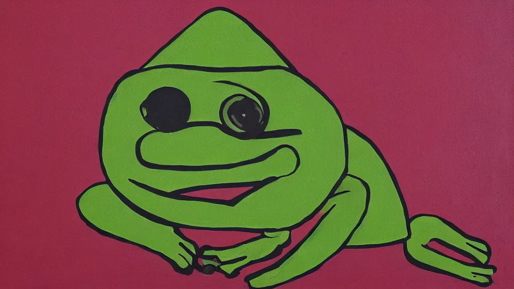 Image similar to abstract modernist interpretation of pepe the frog