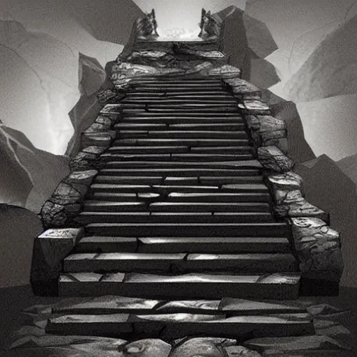 Prompt: stairway to hell, artstation
