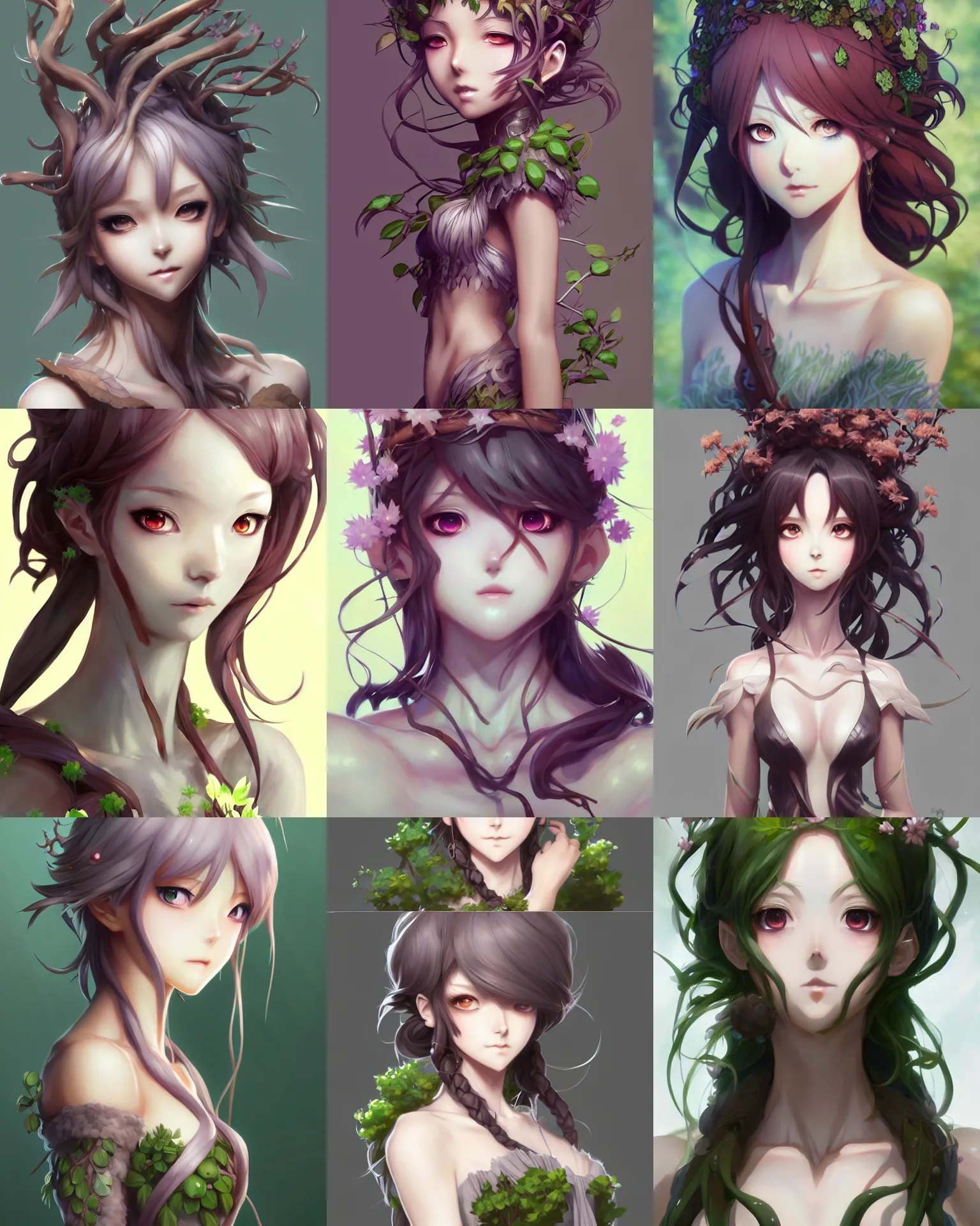 Prompt: character concept art of an anime dryad | | cute - fine - face, pretty face, realistic shaded perfect face, fine details by hyeyoung kim, stanley artgerm lau, wlop, rossdraws, james jean, andrei riabovitchev, marc simonetti, and sakimichan, trending on artstation