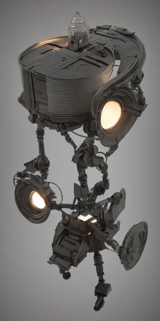 Prompt: small sci - fi movie prop with lights