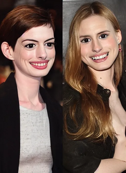 Image similar to woman that looks like anne hathaway and kristen bell