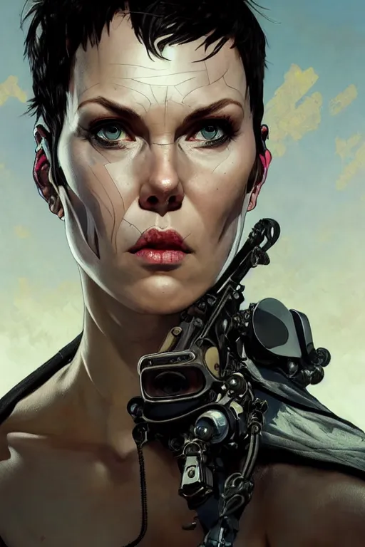 Prompt: gta furiosa as aeon flux profile picture by greg rutkowski, mad max, dynamic pose, intricate, futuristic, fantasy, elegant, by stanley artgerm lau, greg rutkowski, thomas kindkade, alphonse mucha, loish, norman rockwell, fantasy lut, asymmetric, long hair, retro computer graphics, video game, fluid lines,