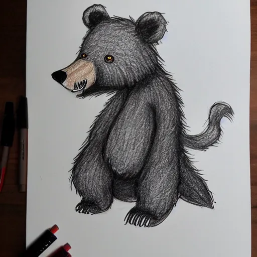 Image similar to aaron blaise cartoon sketch of a bear