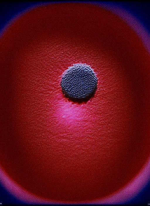 Image similar to realistic photo of a microbes bacteria petri cup, biology, user interface with pixels ; 1 9 9 0, microscope, closeup, bokeh, natural colors, kodak ektar, 2 0 0 iso, 3 5 mm lens, bill henson