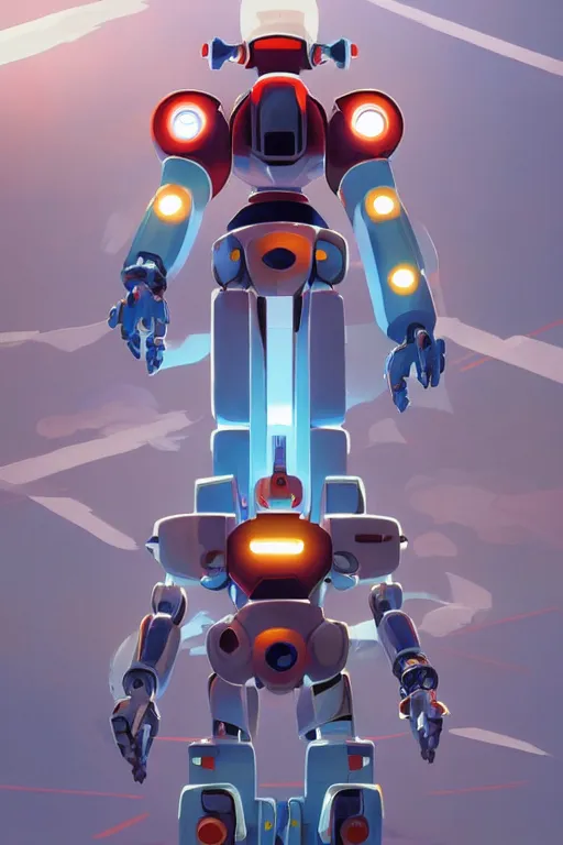 Image similar to metabots medabots medarotto medarot robot minimalist comics, behance hd by jesper ejsing, by rhads, makoto shinkai and lois van baarle, ilya kuvshinov, rossdraws global illumination ray tracing hdr radiating a glowing aura