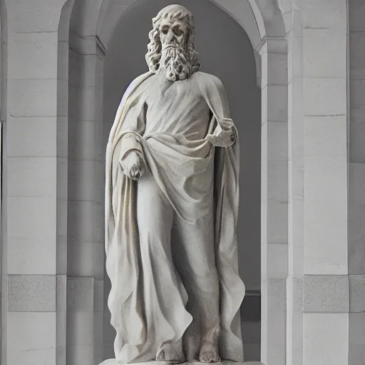 Prompt: marble statue of he who shall not be named