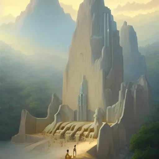 Image similar to a detailed painting by christophe vacher trending on cgsociety fantasy art tesseract, behance hd