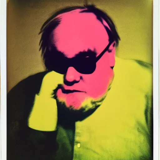 Image similar to color polaroid portrait of a fat man by andy warhol.