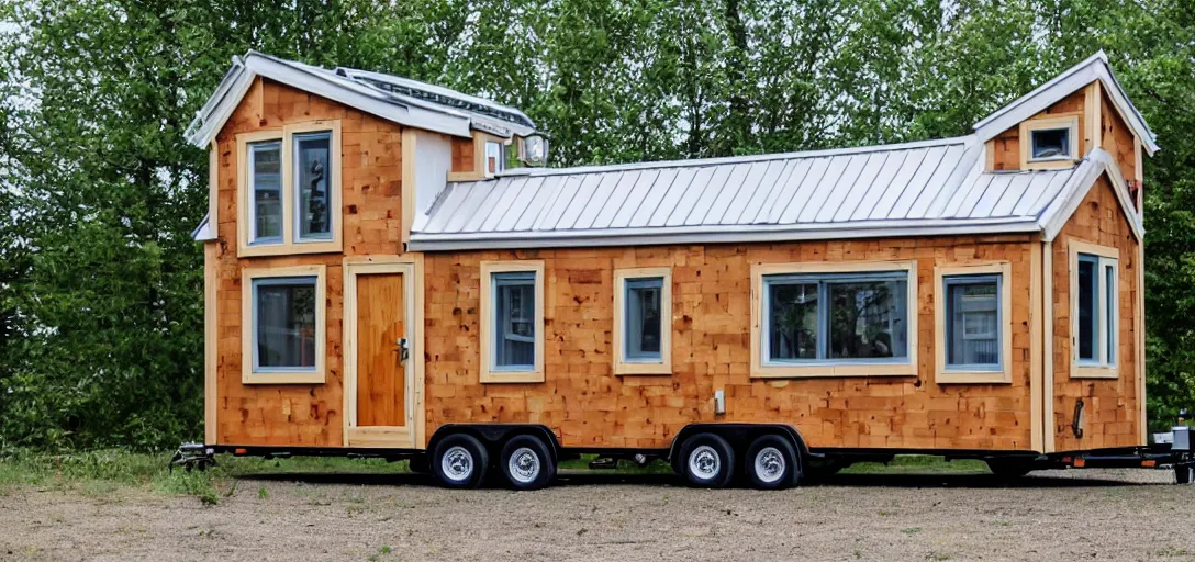 Image similar to raska - style tiny house on trailer.