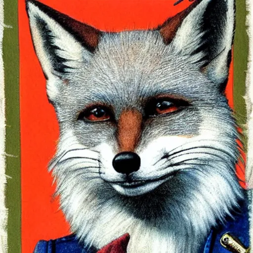 Image similar to upper body portrait of fox mccloud by norman rockwell, furry, anthropomorphic, fox mccloud star fox, norman rockwell