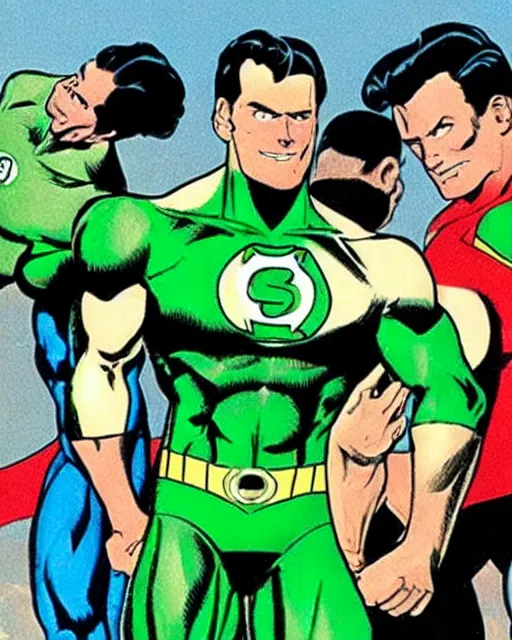 Image similar to supermen dressed like green lantern