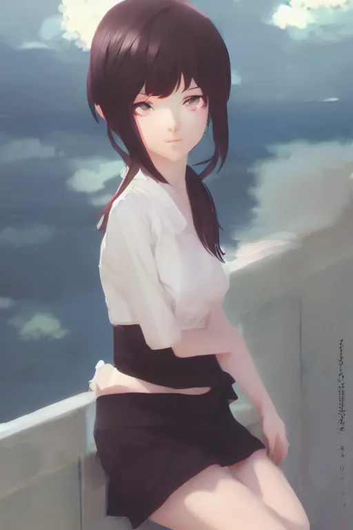 Prompt: cute girl by ilya kuvshinov, krenz cushart, sakimichan, photo, 4k