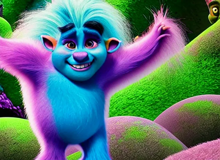 Prompt: film still of walter in trolls 2 : world tour movie 2 0 2 0, 8 k