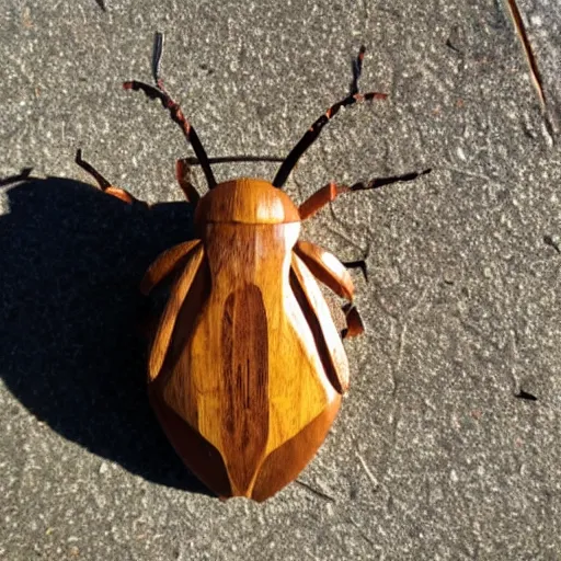 Prompt: bug carved in wood