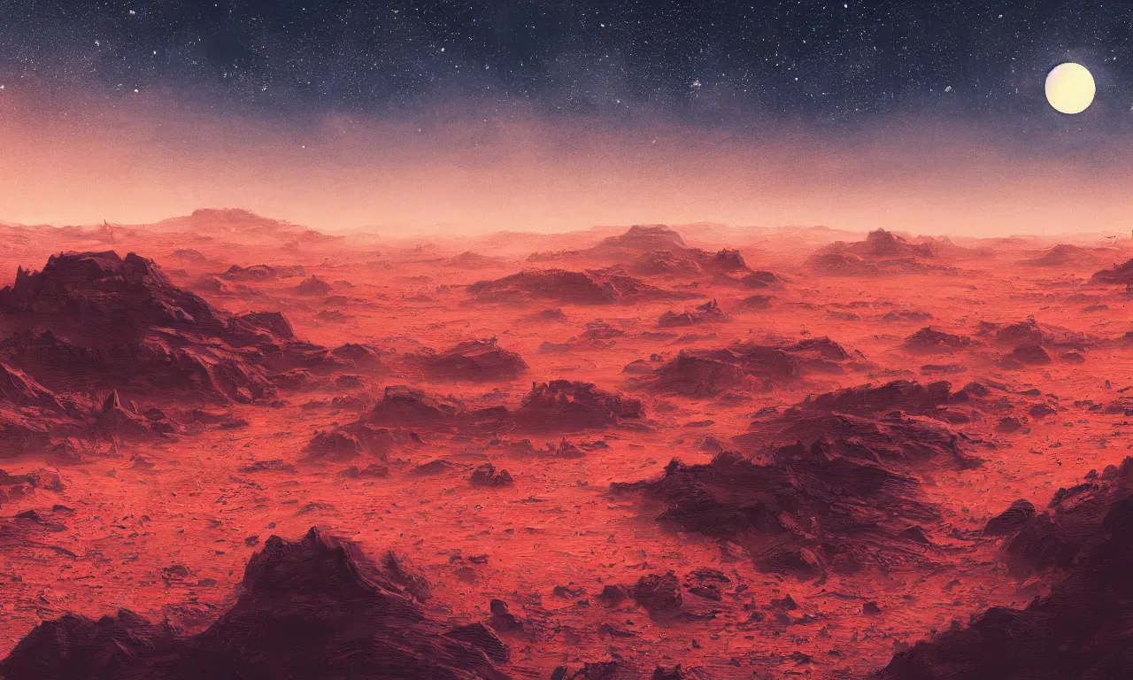 Image similar to mars and moon ground by alena aenami artworks in 4 k