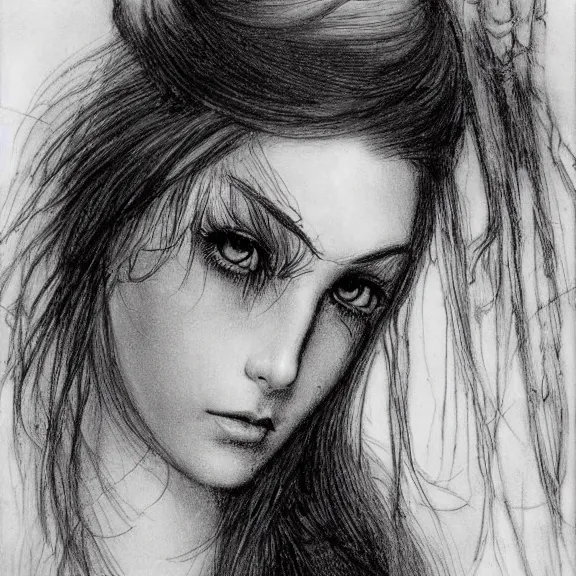 Image similar to a highly detailed portrait in the style of charles dana gibson and in the style of luis royo.